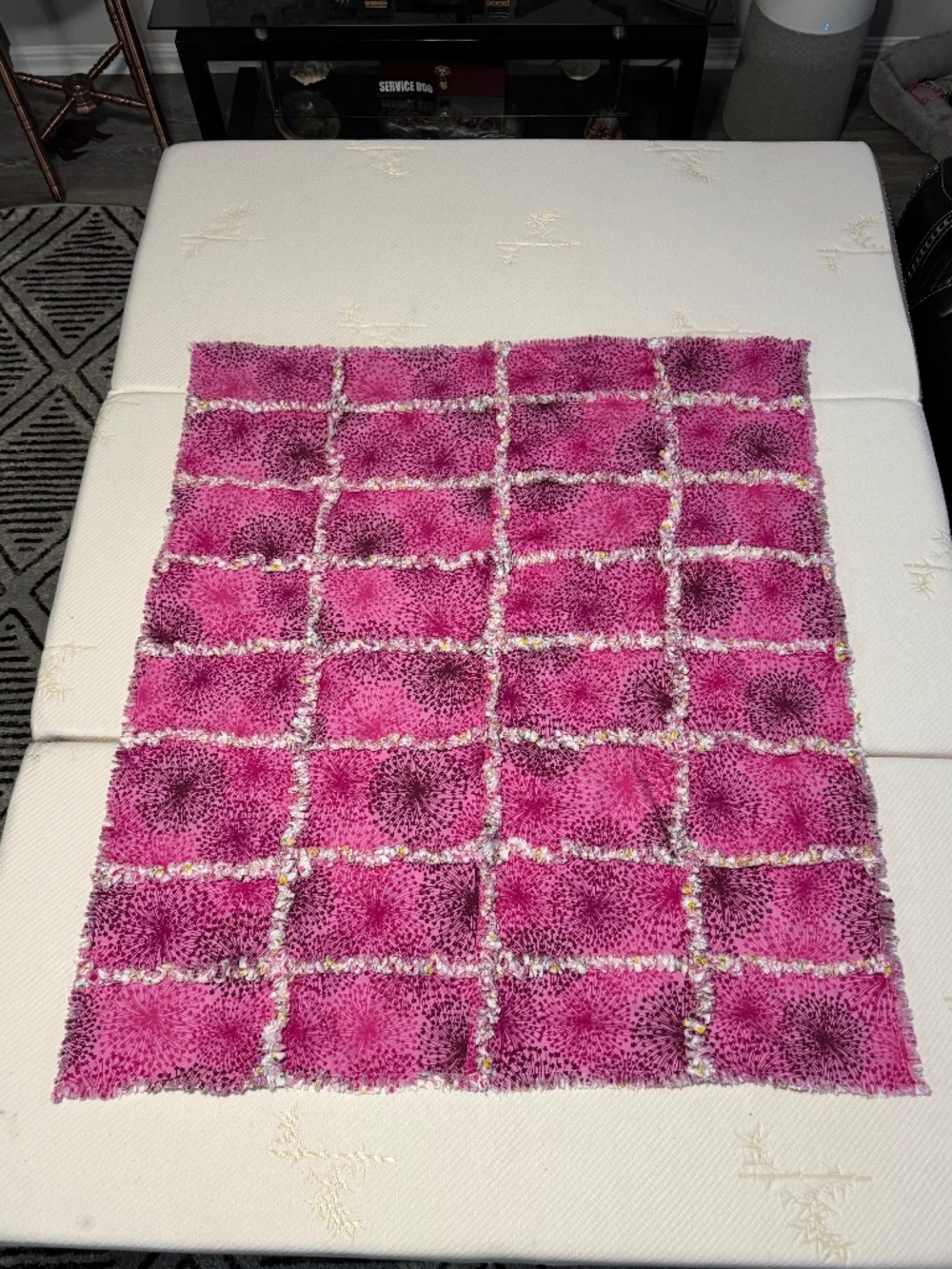 Handmade Child/Baby Pink Rag Quilt